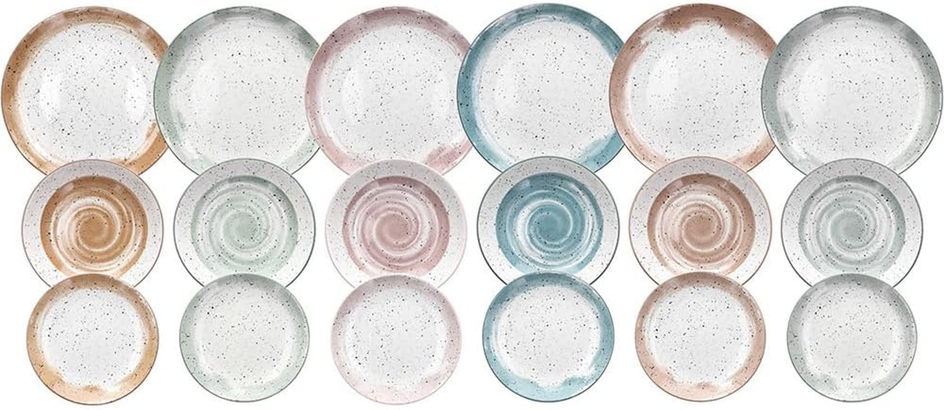 Serviciu de masă Sienna pentru 6 persoane, 18 piese, porțelan, multicolor