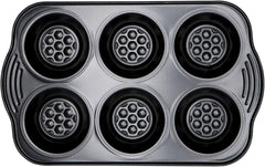 Prestige 48227 Aerolift Muffinblech, Kohlenstoffstahl, Schwarz Formen und Backbleche Naty Shop 6 Er Muffinblech