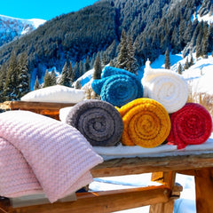 Soleil D'Ocre Decke, 180 x 220 cm, Cocooning, senfgelbe Betten und Decken Besuchen Sie den Soleil d'Ocre-Store