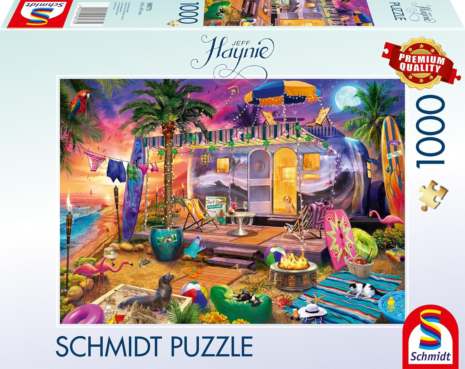 Schmidt Spiele 58573 Jeff Haynie, Mit Dem Wohnwagen Am Meer, Puzzle 1000 Teile Puzzle Naty Shop Standardtitel