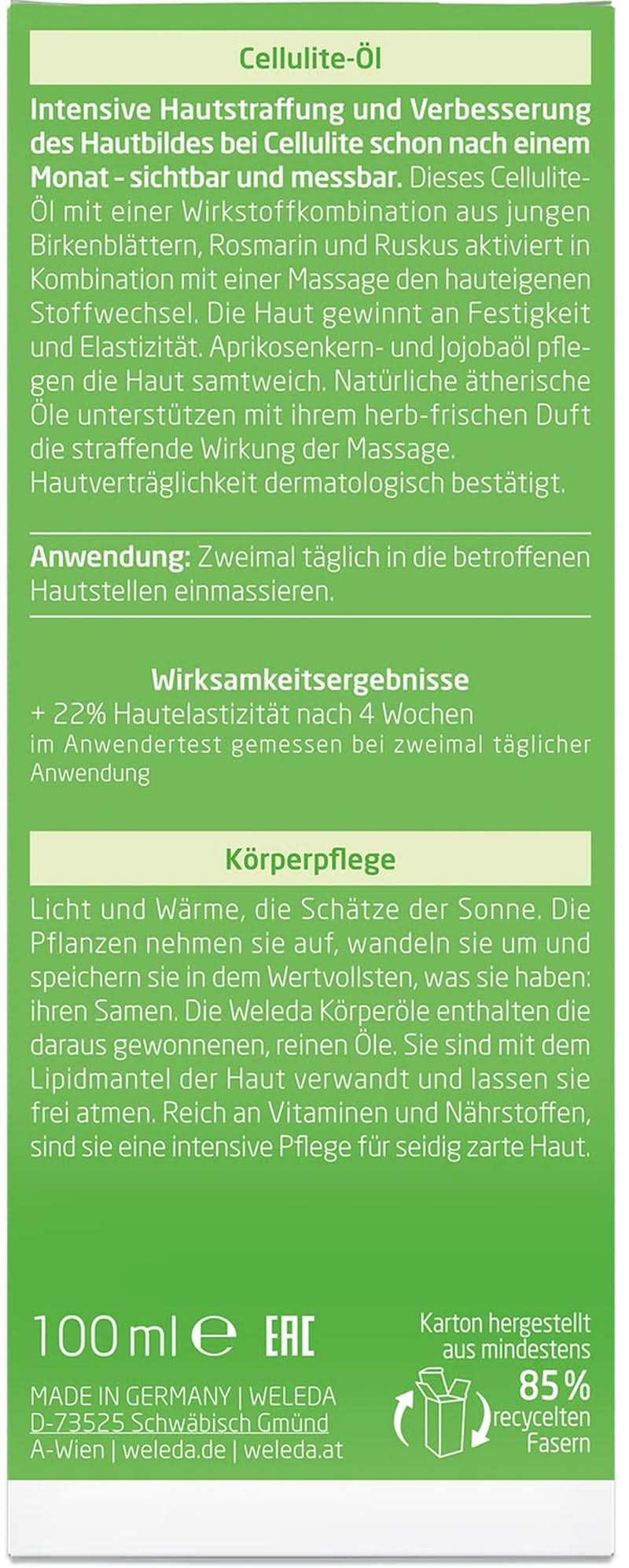 WELEDA Bio, Körperöl mit Jojobaöl, stärkt die Haut und aktiviert den Hautstoffwechsel, 100 ml Dusche und Bad Naty Shop