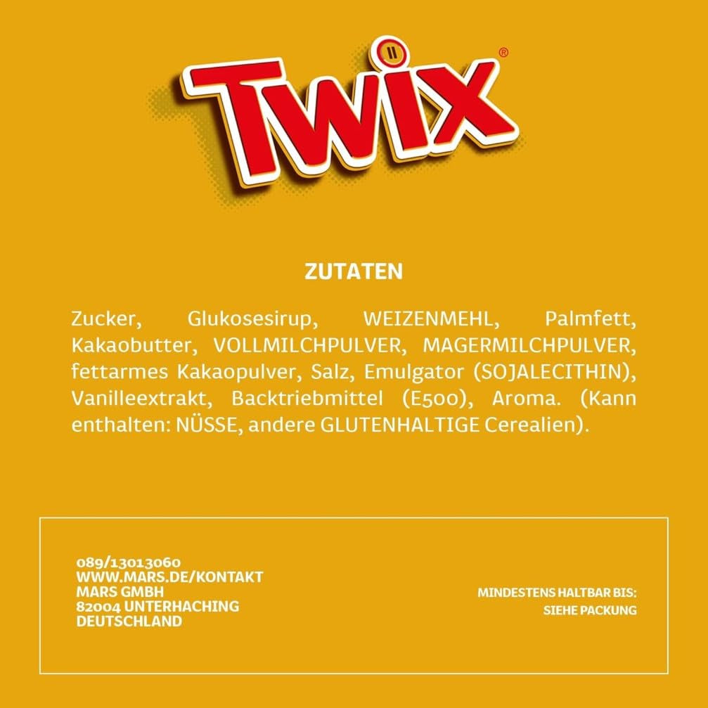 Twix weiße Schokoriegel; Karamell, Kekse, weiße Schokolade; Mehrfachpackung Pralinen; 5 Riegel (5 x 46 g)