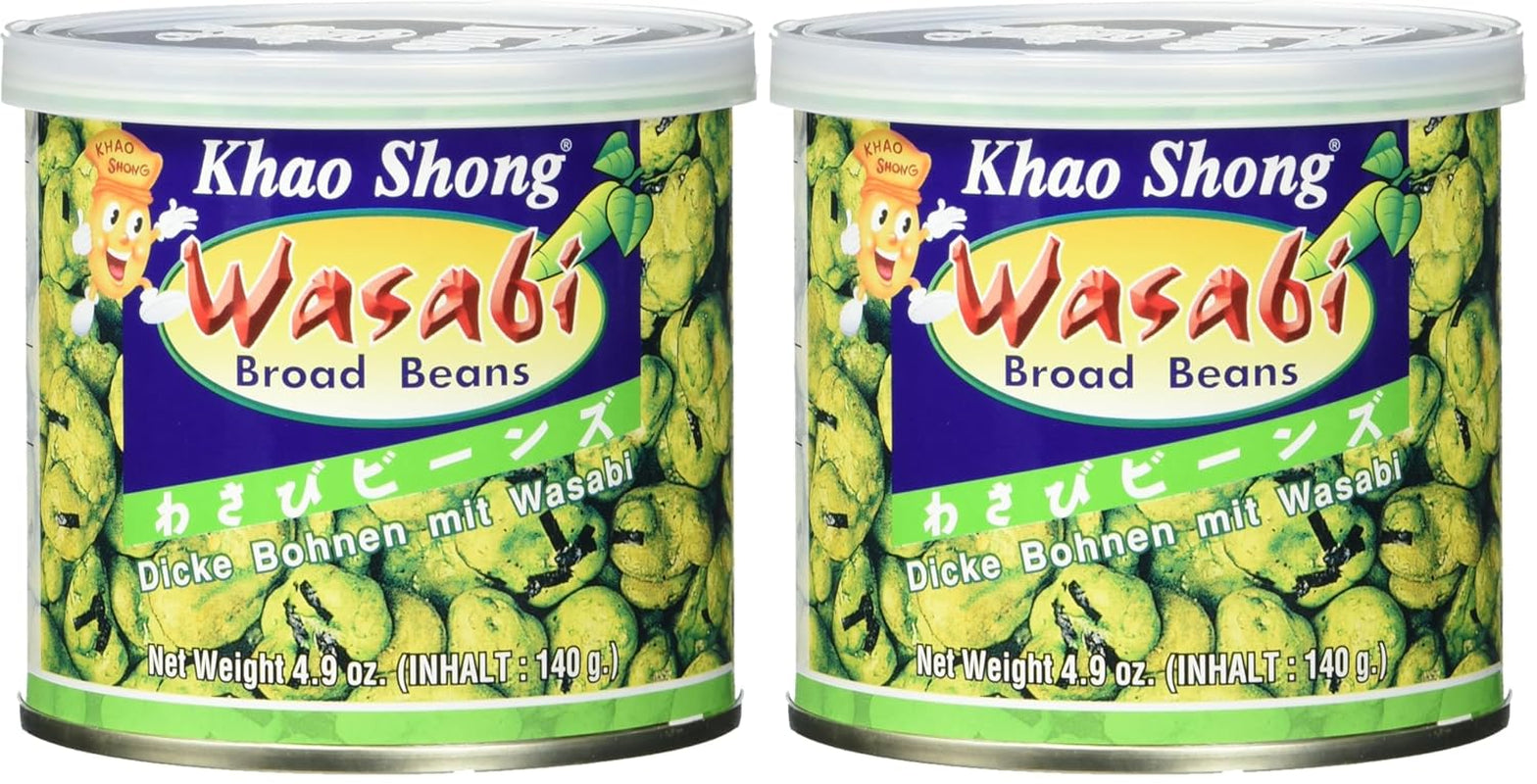 Khao Shong Gebratene grüne Erbsen mit Wasabi, knusprige Erbsen in würzigem Teig, eine fettarme Alternative zu Nüssen, mittelscharf, 1 140-g-Dose | 140 g (1 Packung)