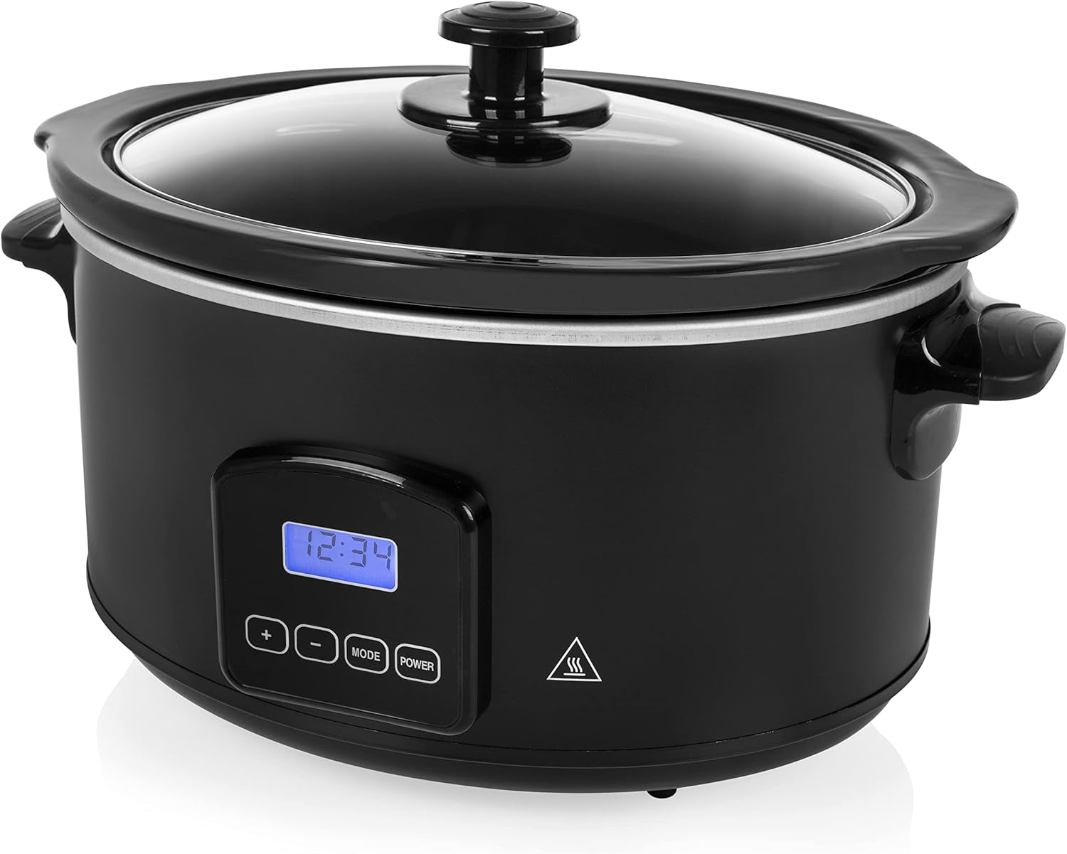 Tristar VS-3915 Slow Cooker, Edelstahl-Keramiktopf mit 2 Heizstufen und Warmhaltefunktion, 3,5 L Slow Cooker Naty Shop Digitale Steuerung
