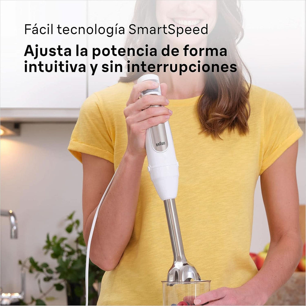 Braun Household Hogar Multiquick 7 Armmixer, Spritzschutz-Technologie, Spülmaschinenfest, Bpa-Freier Kunststoffbecher, MQ7000, 1000 W, Weiß Kitchen Naty Shop