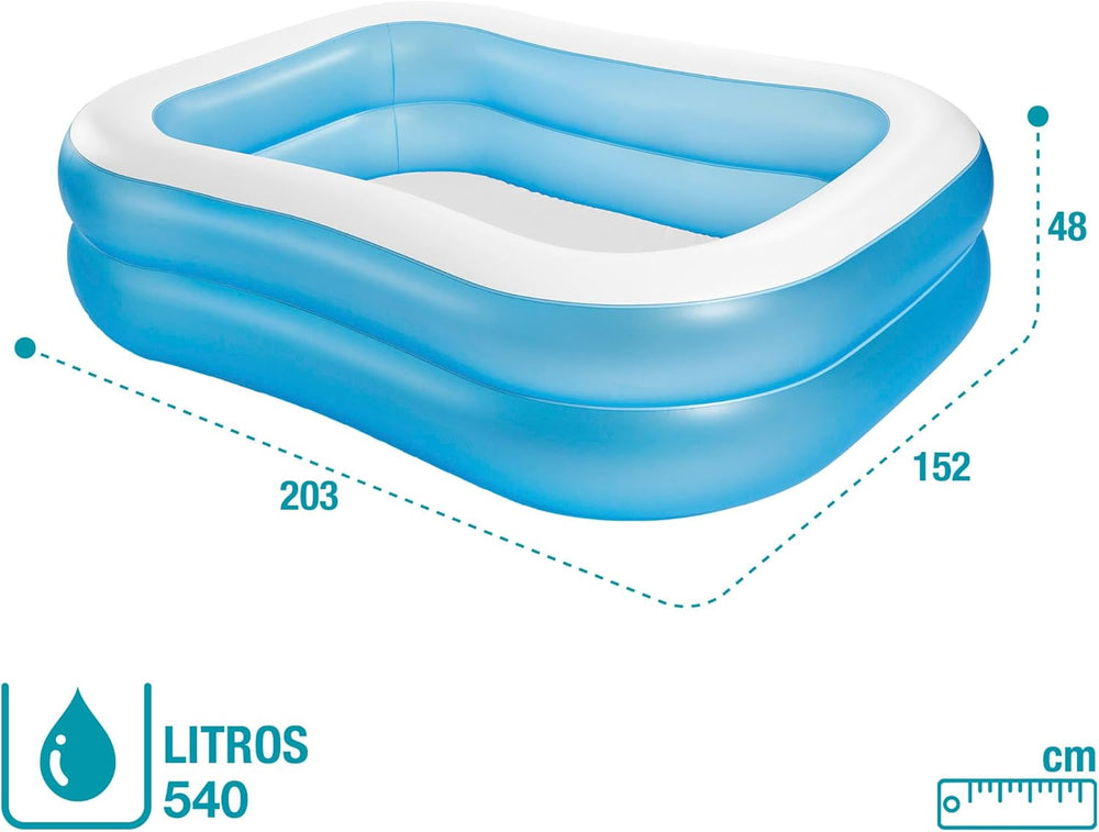 Intex Swim Center Familienpool, aufblasbar, Abmessungen: 203 cm x 152 cm x 48 cm (57180NP)