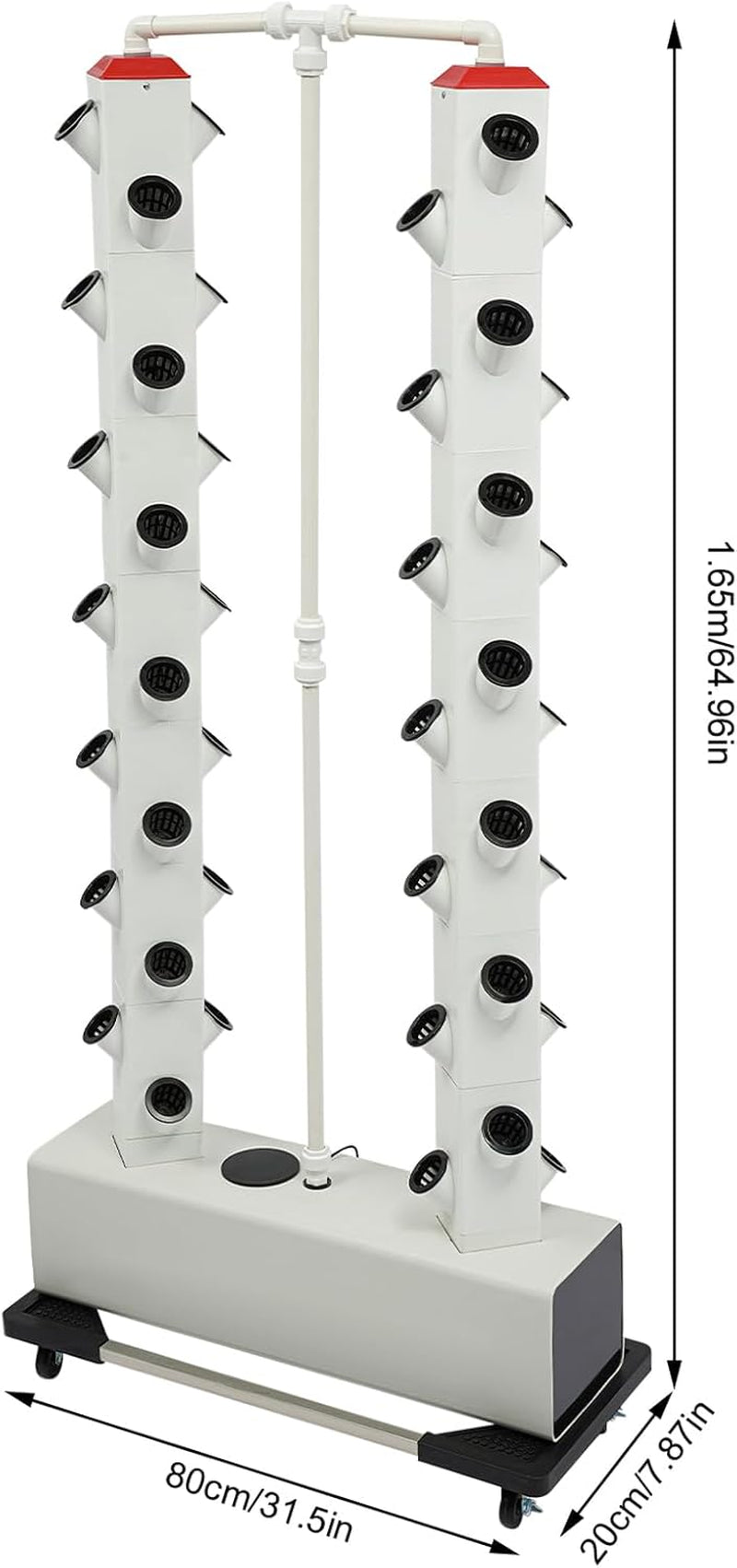 Hydroponisches Wachstumssystem mit 56 Kapseln – Vertikaler Hydrokultur-Turm mit 30 l Wassertank, Hydroponisches Wachstumssystem für den Garten, Aeroponisches Wachstumsset für Kräuter, Obst und Gemüse