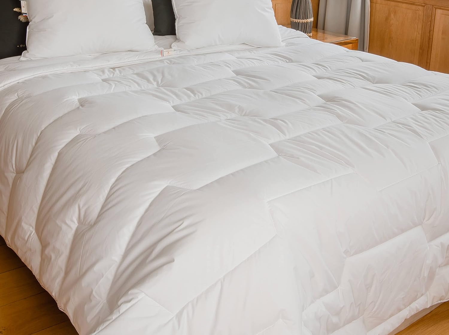 Steppdecke 240 x 220 cm | Bio-Baumwolle und Merinowolle | Warm, maschinenwaschbar bei 30 °C. Bettdecken und Steppdecken von Naty Shop