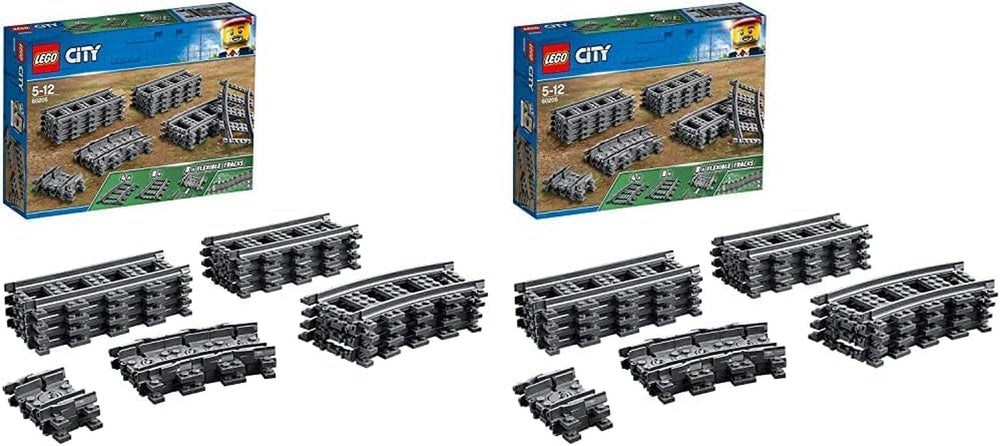 LEGO 60205 City Tracks 20-teiliges Erweiterungsset für Kinder, Jungen und Mädchen, Spielzeugset, Bausets Besuche den LEGO-Store, 26 x 72 x 19 cm (2er-Pack), einzeln