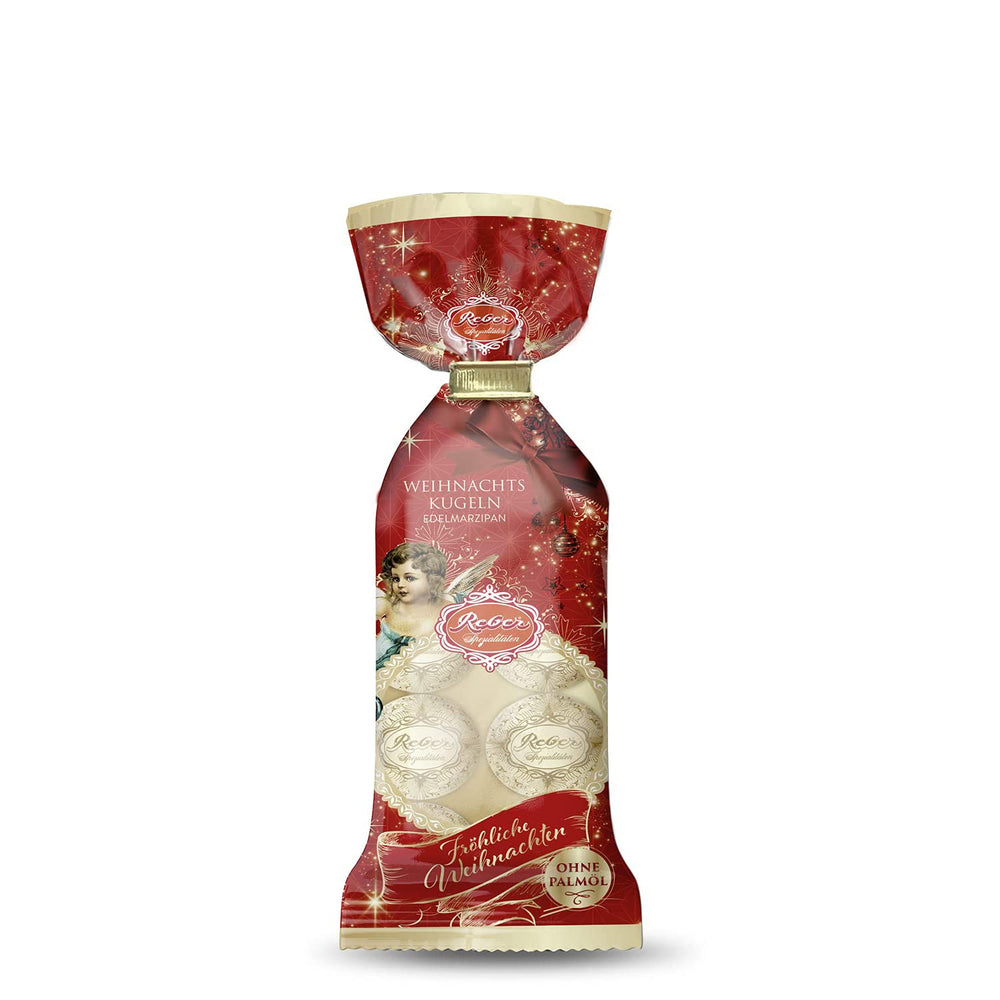 Reber Mozartkugeln mit Zartbitterschokolade, 6er Pack mit Marzipan und Nougat, vegan – 1 x 120 g