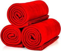 ALCLEAR 3 Stück Öko-Tex-Fleecedecken, Farbe: Anthrazit, große Größe 130 x 160 cm, über 200 g/m2, Sofadecke, Sofadecke, Decke, Wohnzimmerdecke, Picknickdecke, Sofaüberwurf, Decke, Betten und Decken. Beuche den ALCLEAR-Store Rot, 3 Stück, 130 x 160 cm