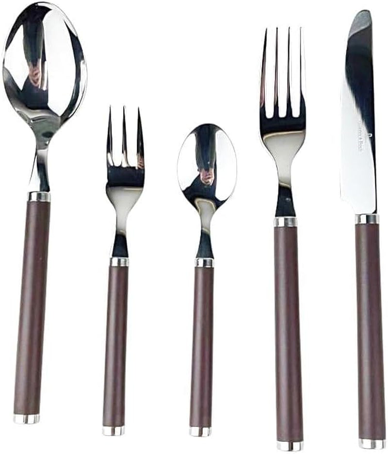 Villeroy und Boch Play Chocolate Brown Besteck, für bis zu 6 Personen, 30 Teile, Edelstahl, brauner Kunststoffgriff Kitchen Naty Shop