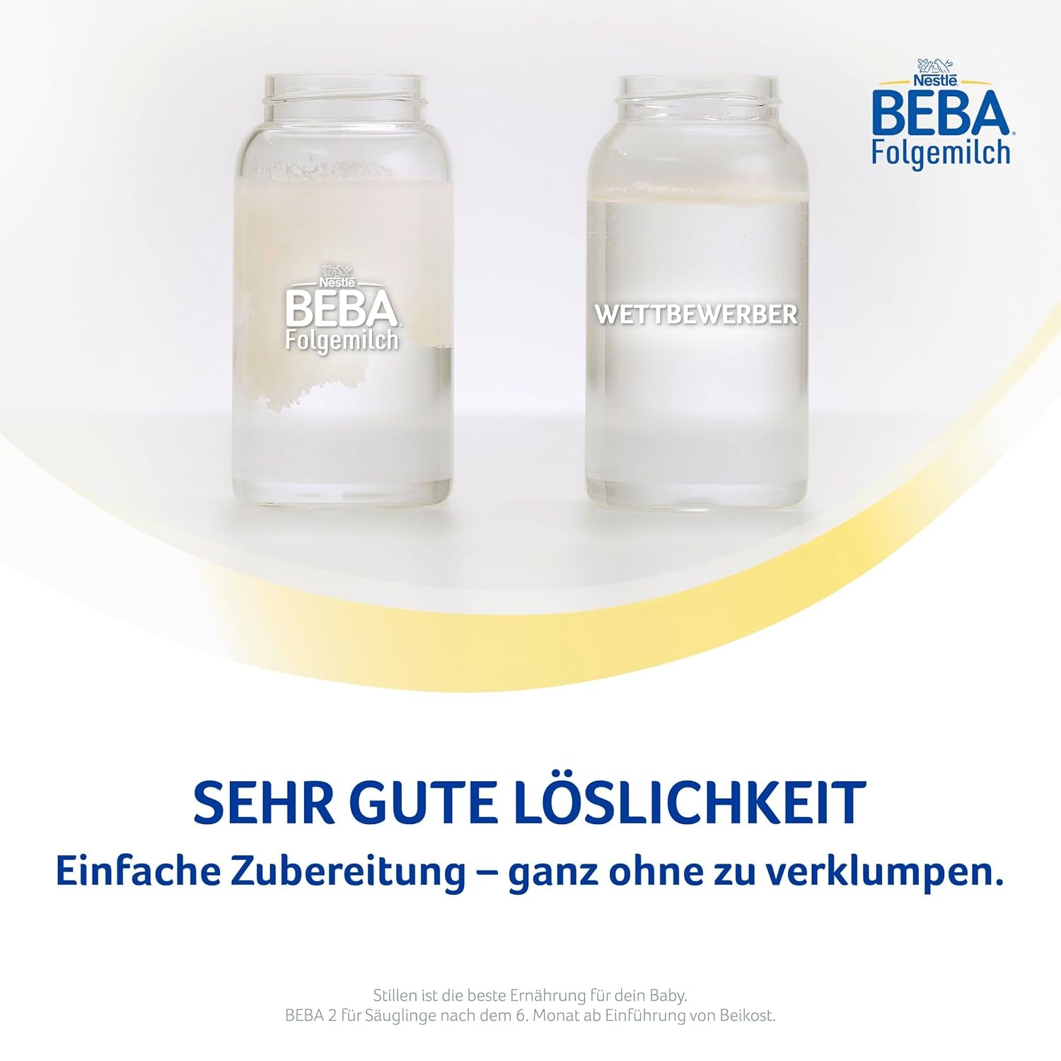 BEBA 2 - Folgemilch nach 6 Monaten, mit 5 HMO-Komplex, altersgerechter Proteingehalt, laktosefrei, palmölfrei, fischölfrei, Babynahrung, Babymilchpulver, 3er Pack (3 x 800g)