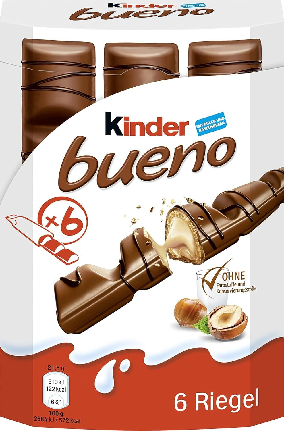 Kinder Bueno Mini – Knusprige Waffel-Schokoriegel, Milchcreme und Haselnüsse und feine Milchschokolade – Karnevals-Leckereien – 1 Beutel Mini einzeln verpackte Riegel (1 x 108 g)