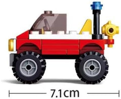 Sluban Klemmbausteine SL95391, Einsatzfahrzeug (58 Teile) [M38-B0621], Spielset, Klemmbausteine, Rettungskräfte, mit Spielfigur, Feuerwehr, Mehrfarbig