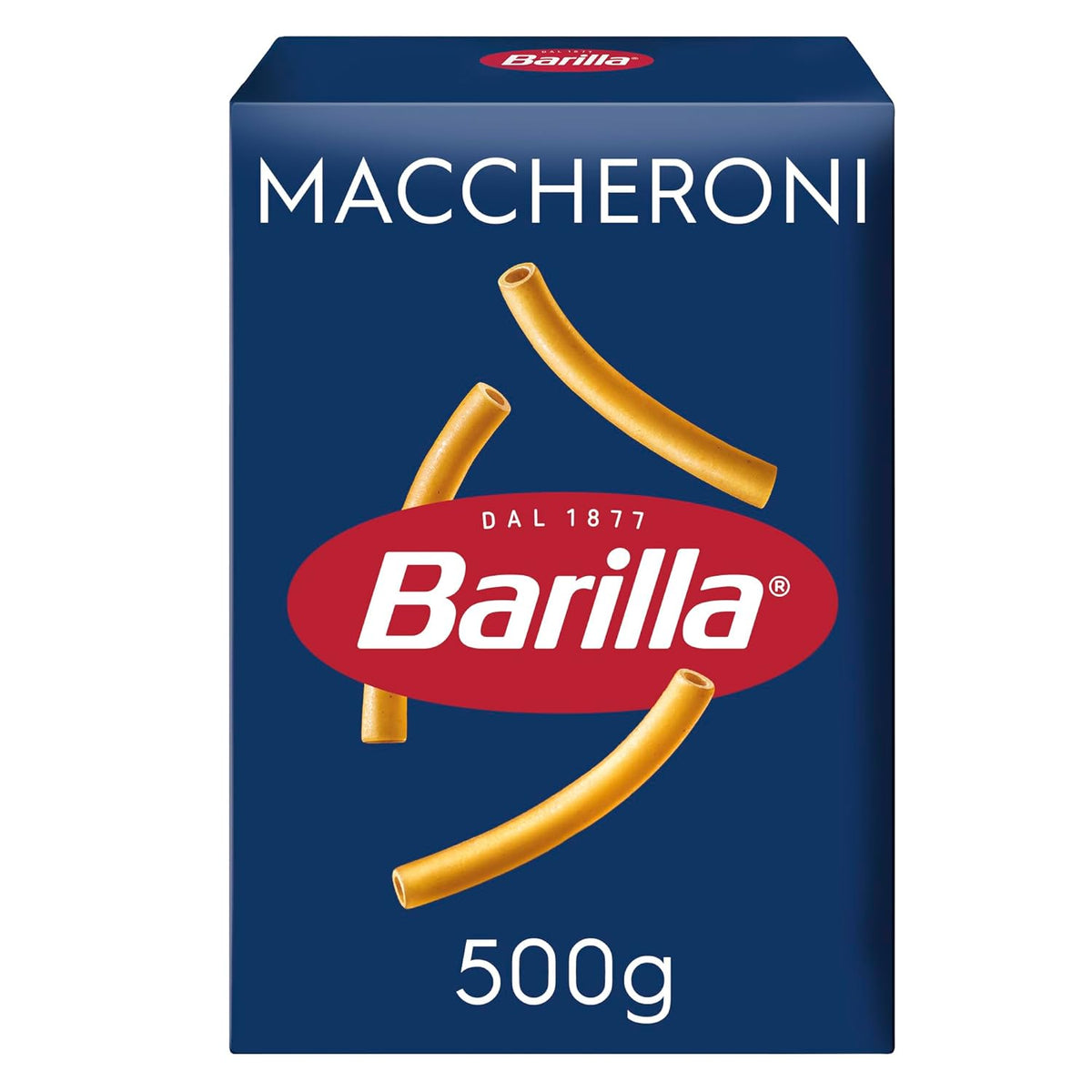 Pasta Barilla Classic Maccheroni Nr. 44 aus hochwertigem Hartweizen, immer al dente, 500g
