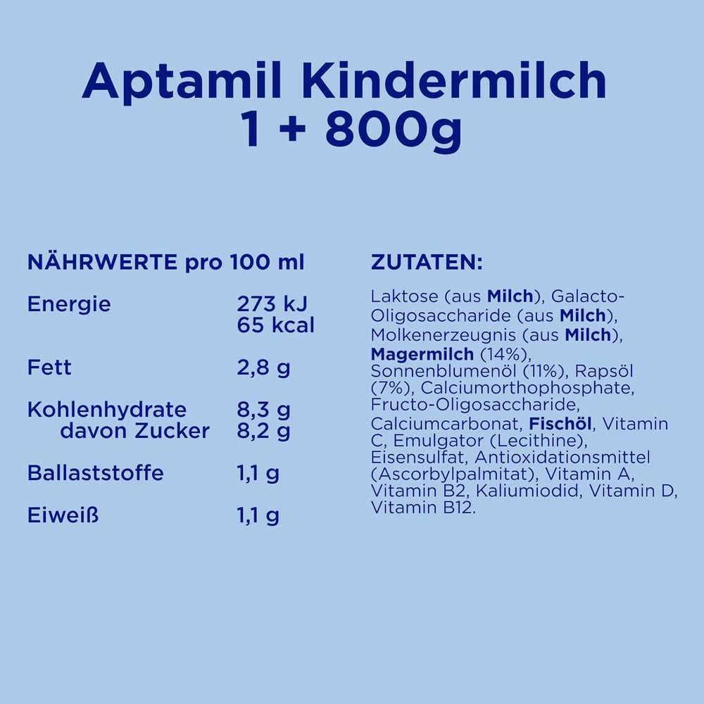 Aptamil Wachstumsmilch 1 Plus - Wachstumsmilch ab 1 Jahr - 800g