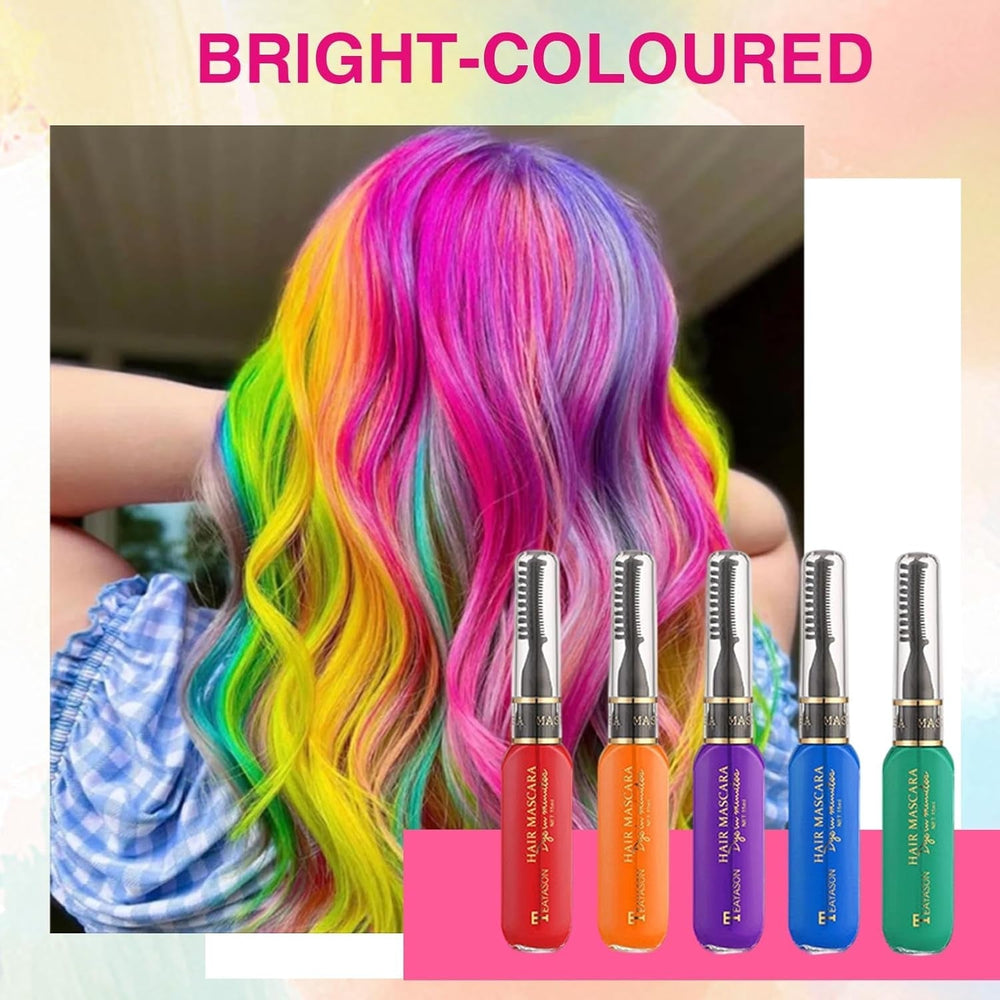5 culori Vopsea de păr temporară pentru copii lavabilă, mascara de păr colorată, salon de cretă pentru păr Vopsea pentru par Naty Shop