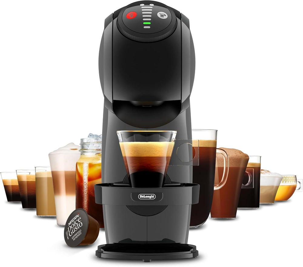 NESCAFÉ DOLCE GUSTO DeLonghi Dolce Gusto Genio S EDG226.A, Espressor cu capsule, inclusiv 3 capsule, design compact, tavă de scurgere reglabilă, 0,8 l, rezervor de apă detașabil, 1470 W, Antracit