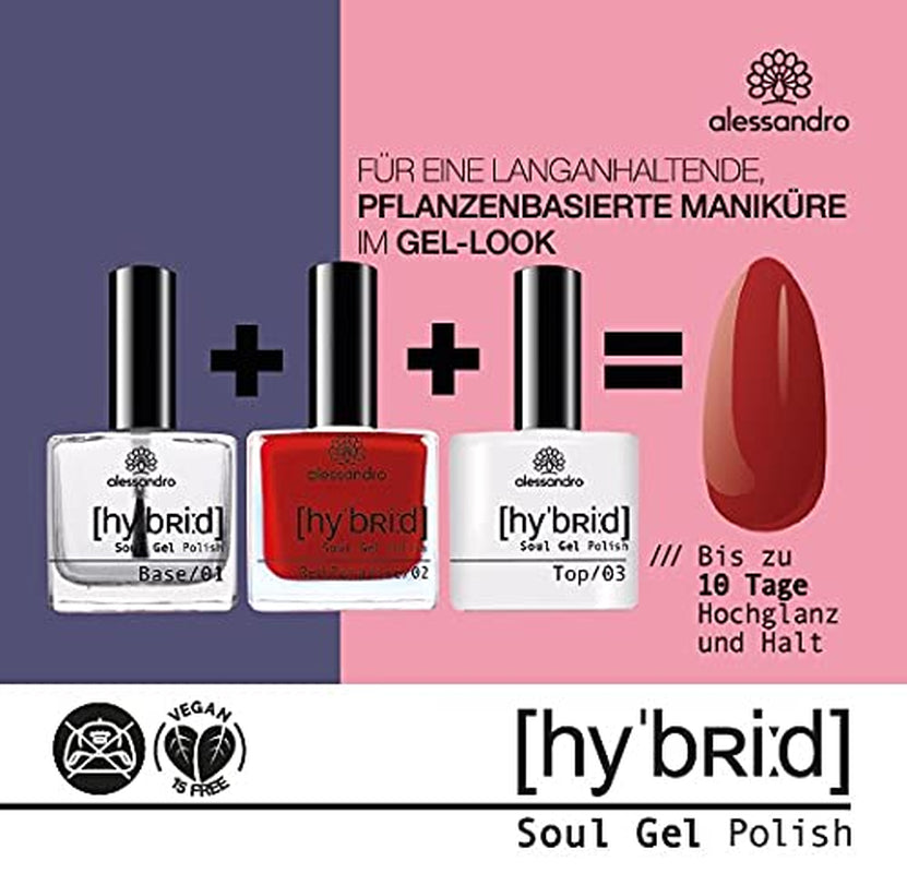 Alessandro Elegant Ruby Hybrid Nagellack – Rot-Dunkelrosa – Perfekte Nägel in nur 3 Schritten, ohne LED – Hält bis zu 10 Tage!