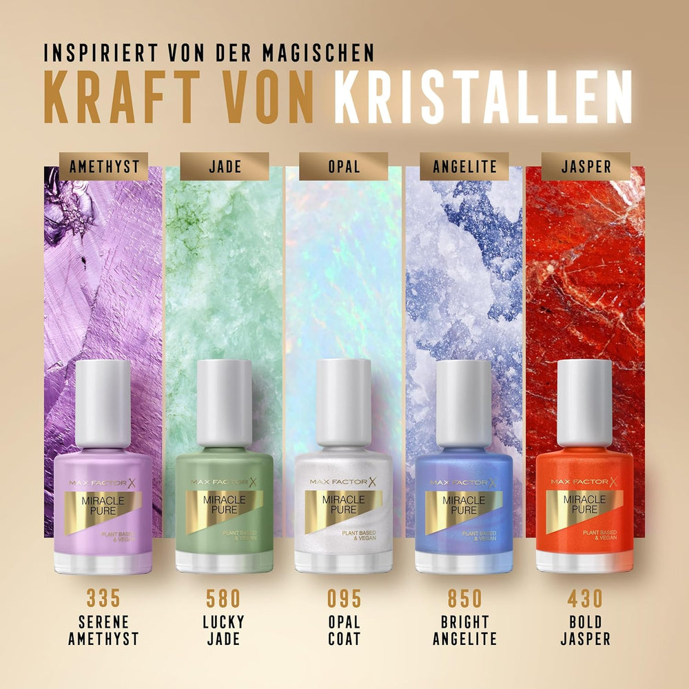 Max Factor Miracle Pure Nail, ultraglänzender, intensiv gefärbter Nagellack mit dem Glanz heilender Kristalle und pflegenden Inhaltsstoffen, Farbe 430 Bold Jasper
