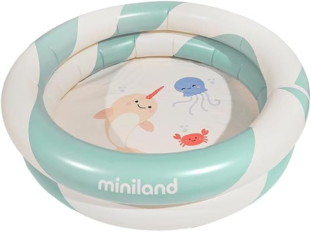 Miniland – Aufblasbares Babybecken 100 cm, kompaktes und sicheres rundes Babybecken