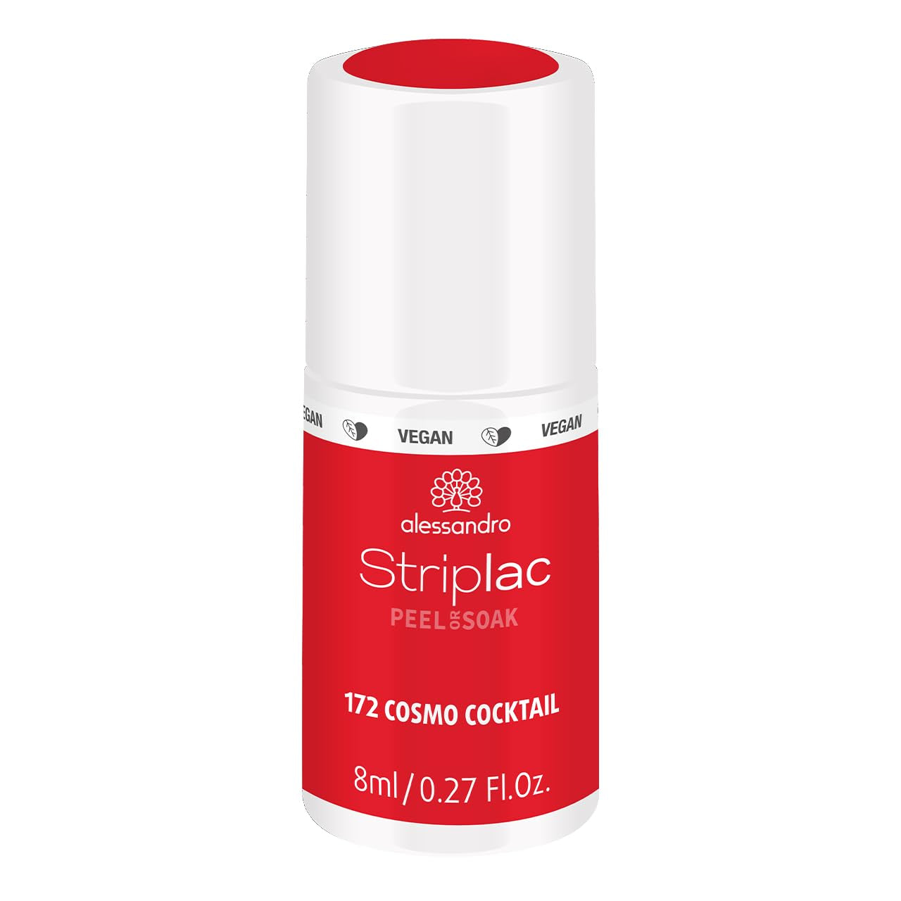 UV-Nagellack alessandro Striplac Coral Sunshine – Zart und langanhaltend – Einfache Entfernung dank der Entfernungstechnologie – Vegan und tierversuchsfrei – 8 ml