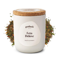 Potluck | Feta-Gewürz | Gewürzmischung im Keramiktopf | 50g | Mit natürlichen Inhaltsstoffen