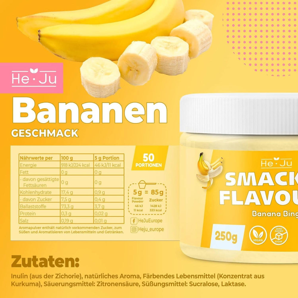 He-Ju, Pulver mit Bananengeschmack, 250 Gramm Aromen Naty Shop