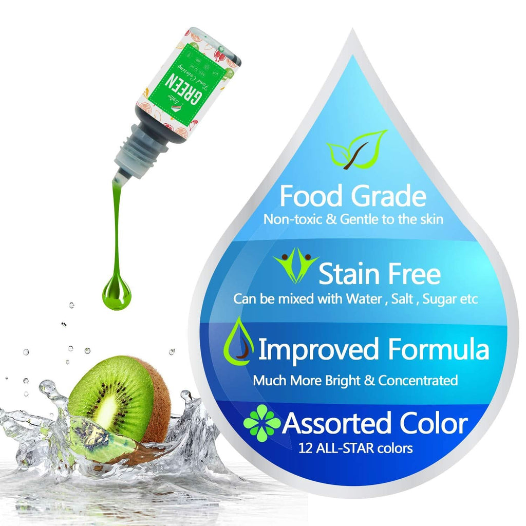 Set 12 coloranti alimentari lichizi, 10 ml fiecare culoare Naty Shop