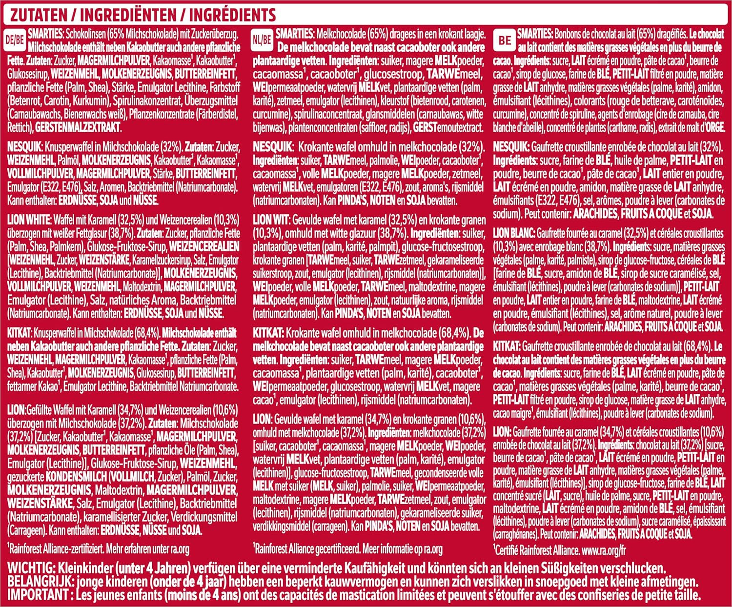 Nestlé Mini Mix Schokoriegel, fünf köstliche Geschmacksrichtungen, 19 Riegel, 2er-Pack (1 x 321 g)