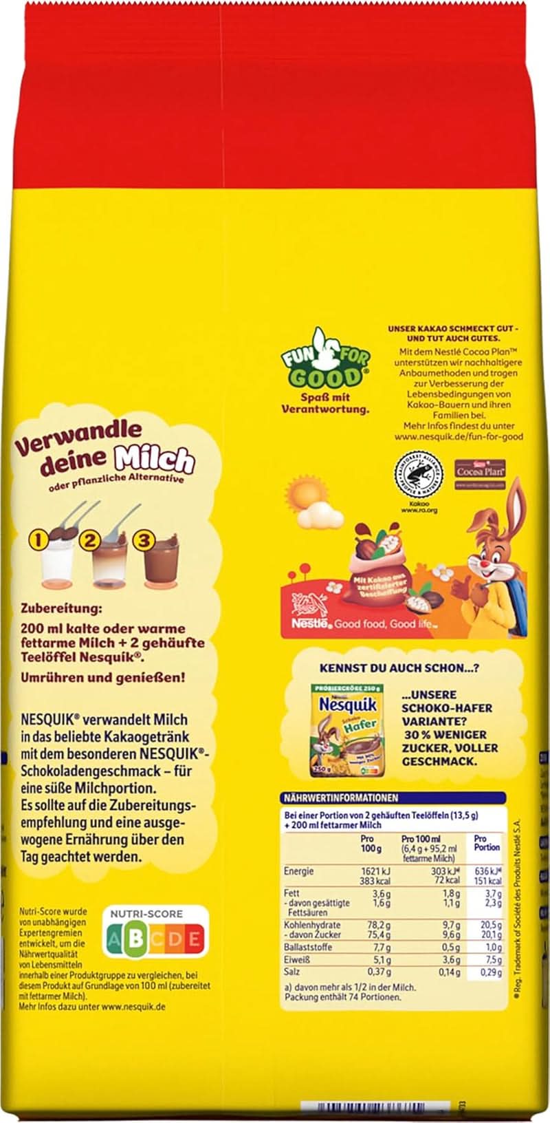 Nestlé, Kakaopulver zum Einmischen in Milch, 1 kg Kakao und heiße Schokolade Naty Shop