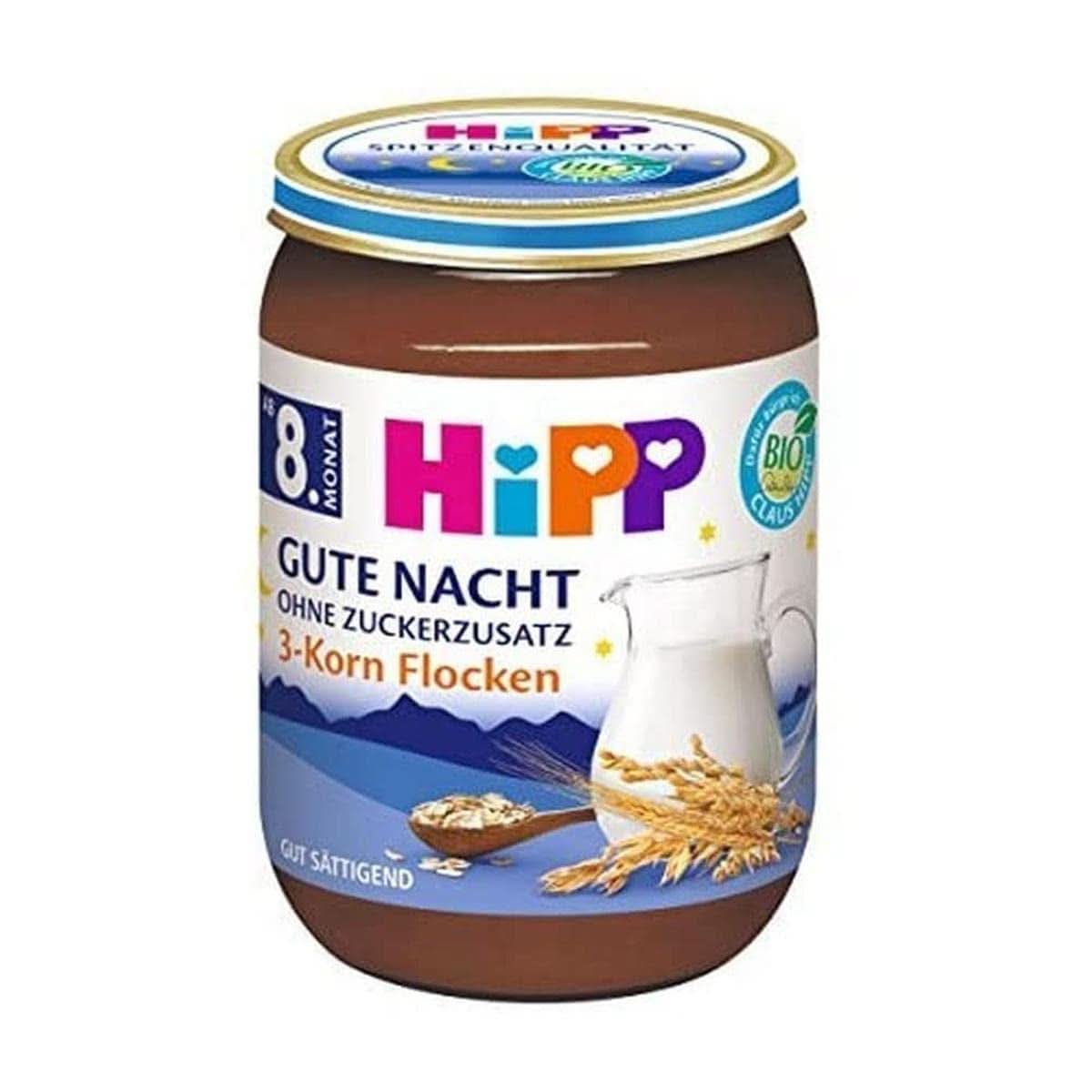 Hipp 7-Korn, pachet de 6 (6 X 190 G) Mama si Copilul Naty Shop 6 x 190 grame Fără zahăr adăugat, fulgi din 3 cereale