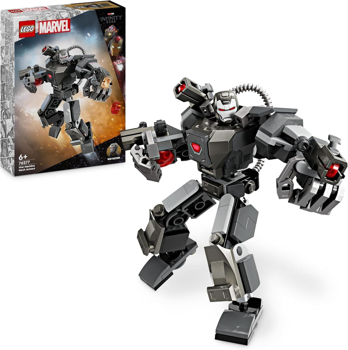 LEGO Marvel War Machine Mech 3-Shooter Superhelden-Bauspielzeug für Kinder MCU Legendäre Actionfigur Geschenk für Jungen und Mädchen ab 6 Jahren 76277 Bausets Beuche den LEGO-Store Single