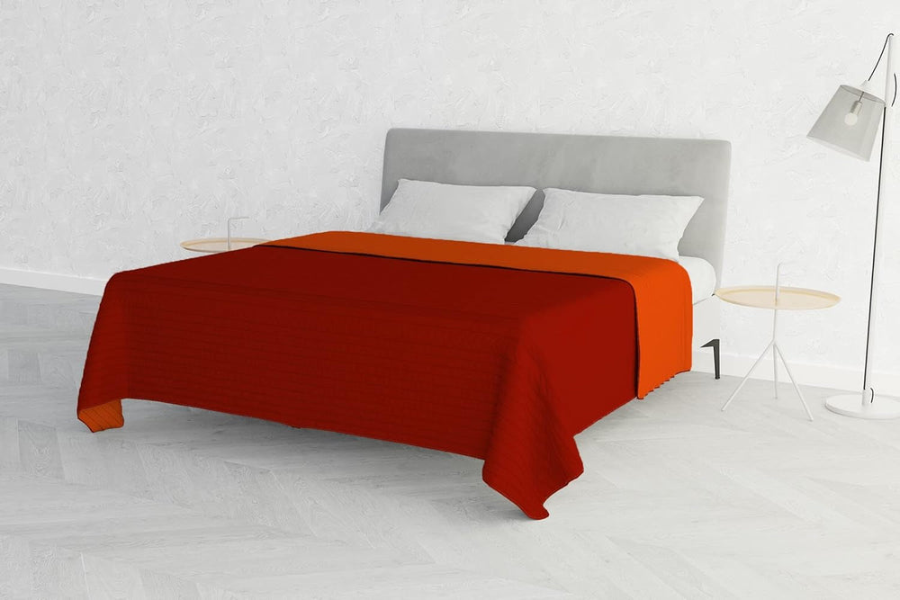 Orange/Rost-Mikrofaser-Sommersteppdecke für Doppelbett 250 x 250 cm Steppdecken und Steppdecken Naty Shop
