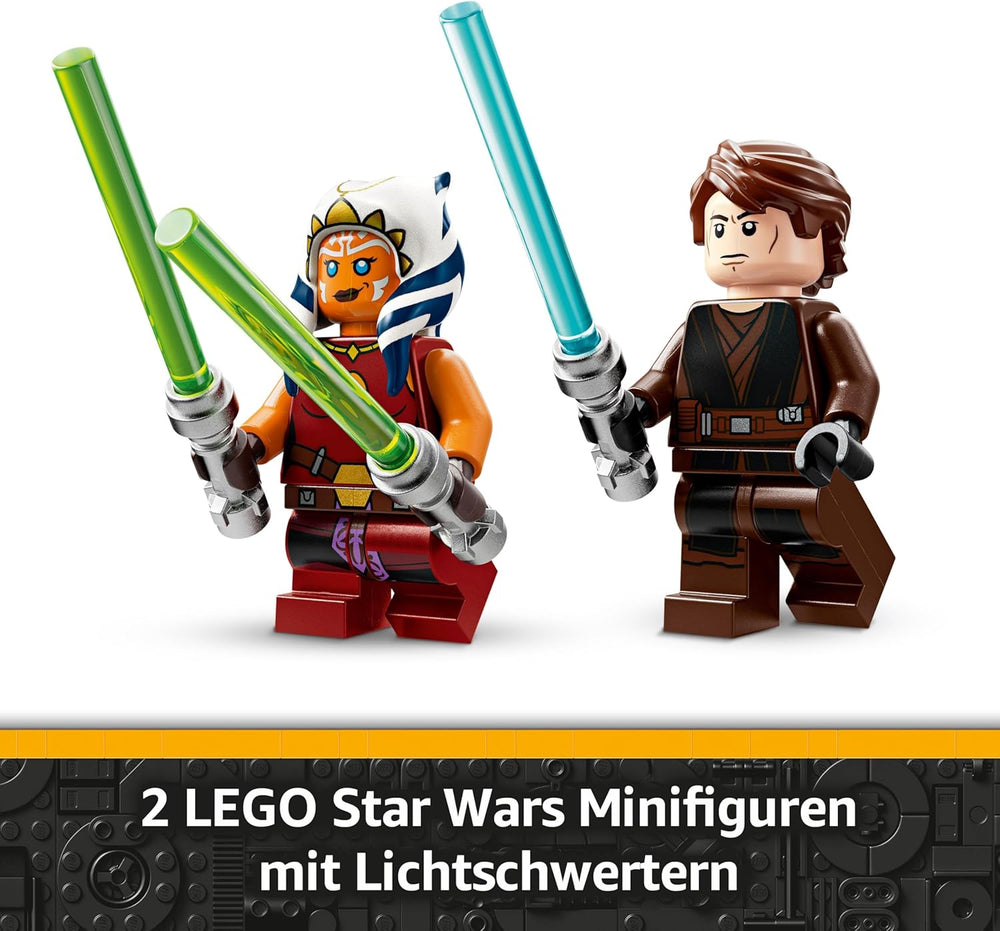 LEGO Star Wars 75401 Ahsokas Jedi Interceptor, Sternenjäger für Fans von The Clone Wars, Ahsoka Tano & Anakin Skywalker Minifiguren, mit Lichtschwertern und R7-A7, für Jungen und Mädchen ab 8 Jahren