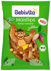 Bio-Kakao-Bananen-Flips (7 x 30 g), ohne Zuckerzusatz, glutenfrei, ideal für Snacks und zum Mitnehmen