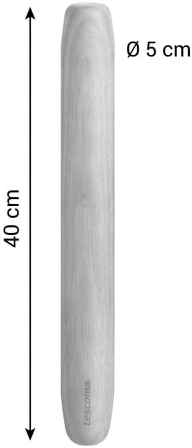 Tescoma DELÍCIA Pizzaroller 40 cm, ø 5 cm aus Holz | Premium Brasilianisches Gummibaum-Holz | Optimal für jede Pizzagröße. Ergonomisches Design | Umweltfreundlich und langlebig