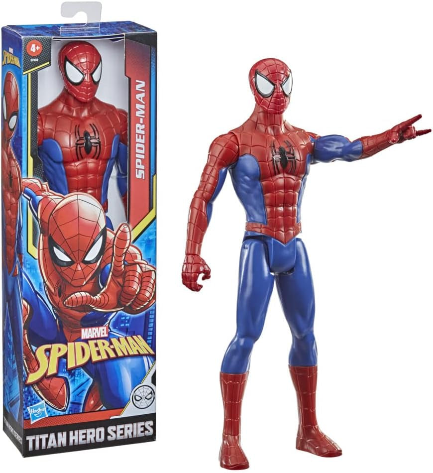 Marvel Titan Hero Series Spider-Man Action Figure, supererou înalt de 30 cm, cu membre mobile, compatibil cu alte jucării Spider-Man, pentru copii de peste 5 ani Action figures Naty Shop