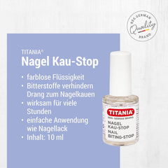 TITANIA Anti-Rötungs-Nagellack (10 ml) • Nagelkauen-Nagellack • Nagelkauen-Prävention • Hand-Nagelkauen-Schutz • Hand-Nagelkauen-Prävention