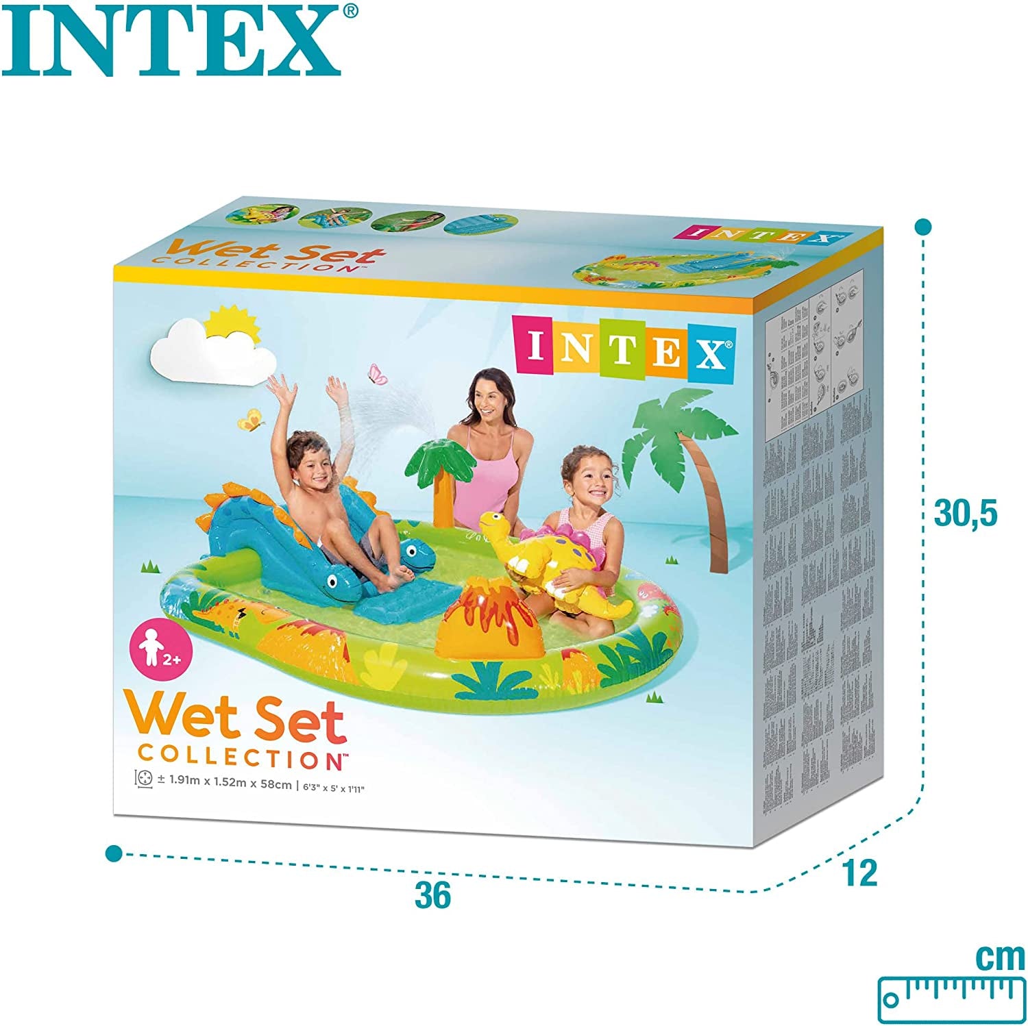 Intex 57166NP aufblasbarer Spielplatz mit kleinen Dinosauriern, mehrfarbig