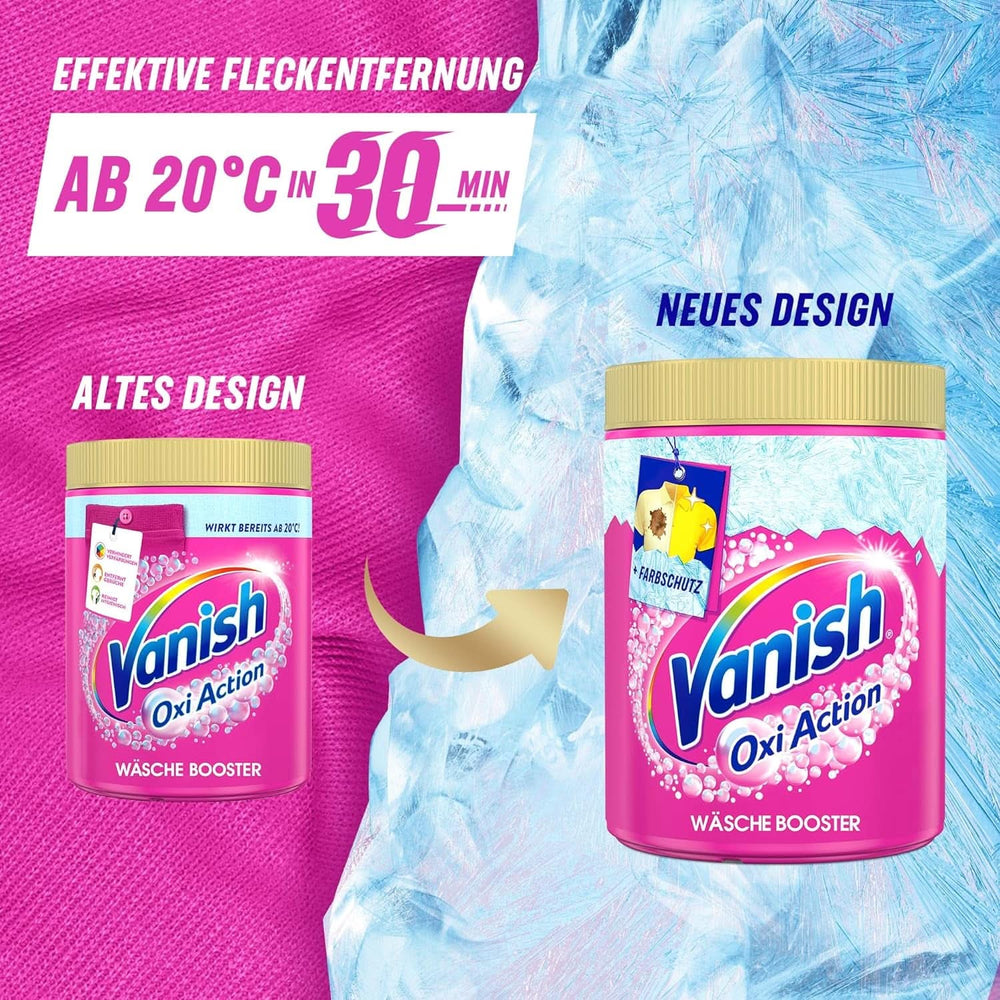 Vanish Oxi Action Powder Pink – 1 x 1,65 kg – Pulver zum Entfernen von Flecken und zur Verbesserung der Wäsche ohne Chlor – für farbige Wäsche. Waschmittel Naty Shop