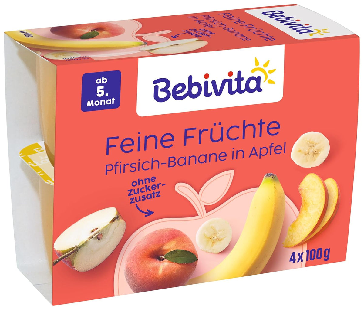 Pfirsich-Bananen in Apfel, 6er Pack (6 x 4 x 100 g)
