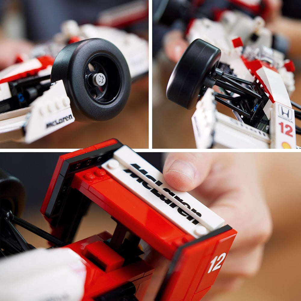 LEGO Icons Mclaren MP4/4 & Ayrton Senna Modellauto-Set, F1-Rennwagen-Set für Erwachsene mit Racer-Minifigur, Sammlerstück, Geschenkidee für Männer, Frauen, Sie und Ihn 10330 Bausets Besuchen Sie den LEGO-Store