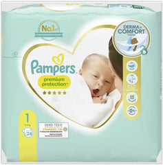Pampers Windeln für Babys Größe 0 (1,5–2,5 kg), Premium-Schutz, 24 Stück, Komfort und Schutz Pampers Softest