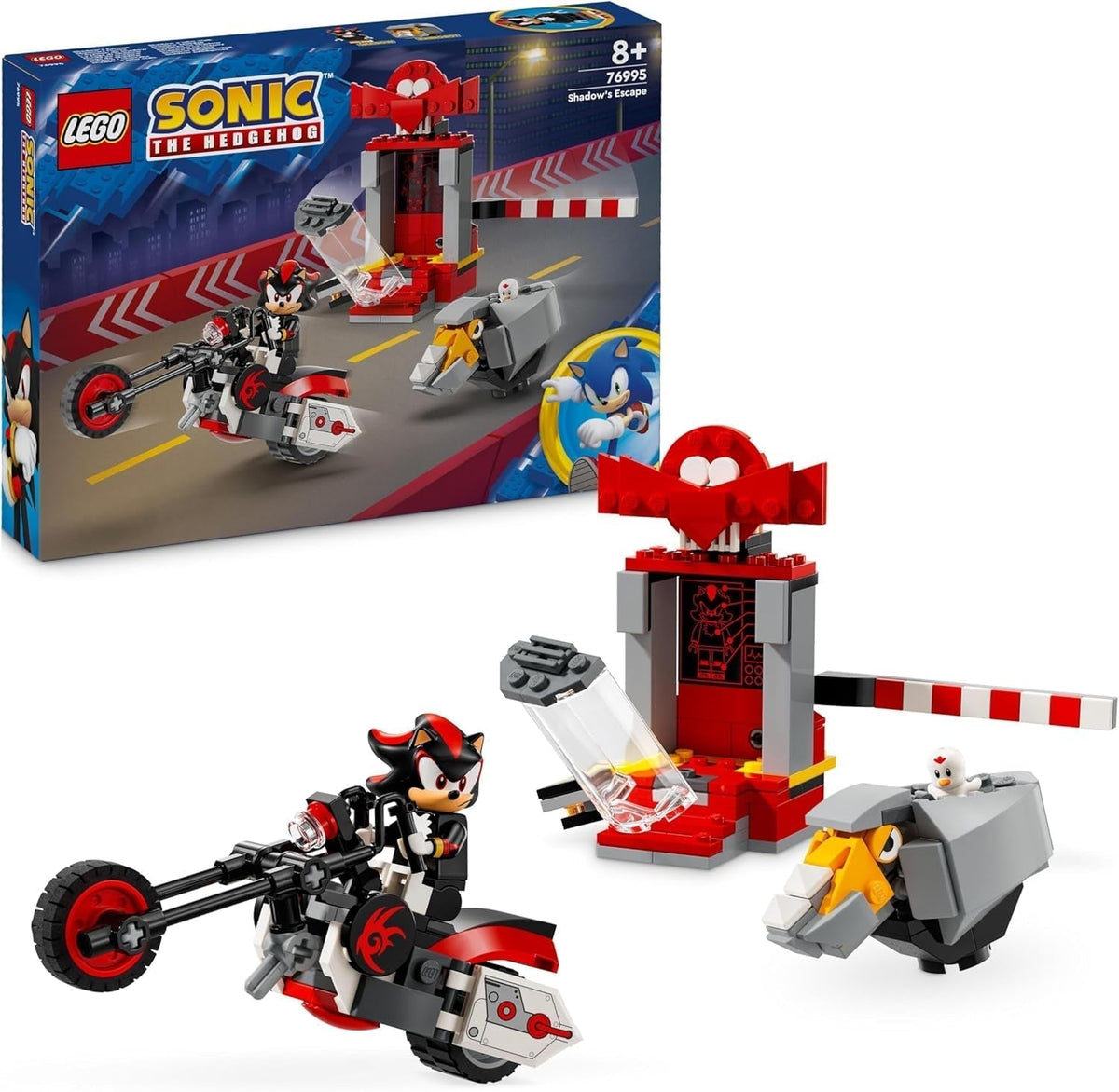 LEGO Sonic the Hedgehog Shadow the Hedgehog Escape Spielzeug-Motorrad- und Videospiel-Figurenset Gamer- und Fan-Geschenk für 8-jährige Jungen und Mädchen Fanartikel 76995 Bausätze Besuche den LEGO-Store Standardtitel