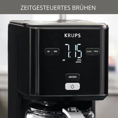 Aparat de cafea Krups Smart'n Light cu temporizator, pentru 1,25 litri de cafea filtrată, funcție de menținere la cald, oprire automată, negru, KM600810