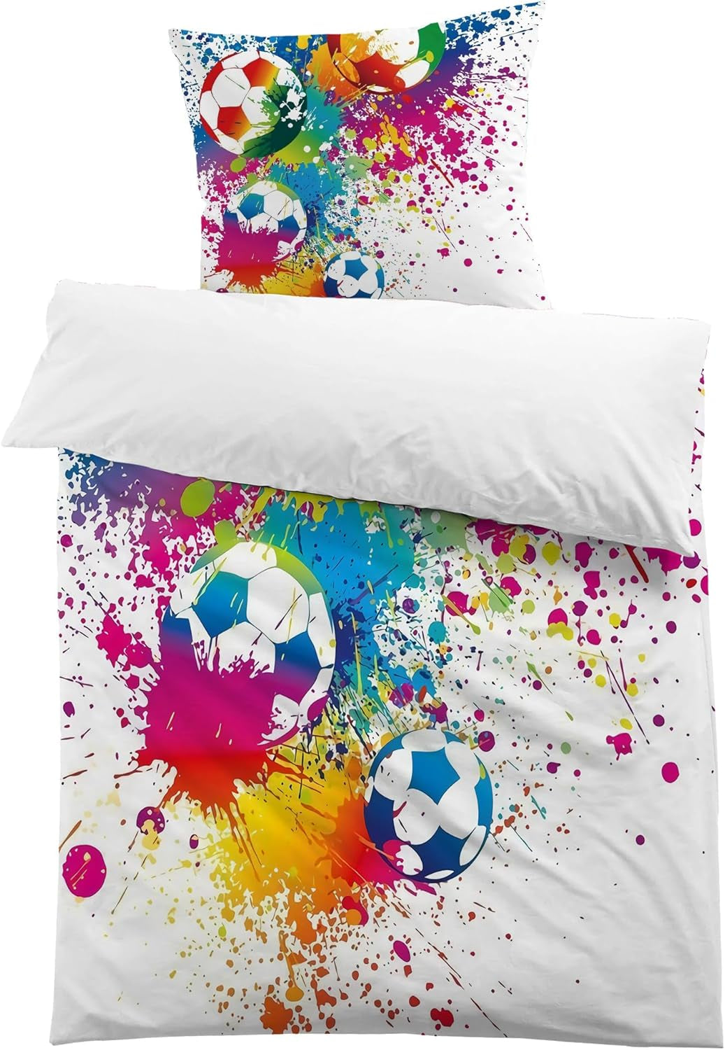 Bettwäsche für Jungen, Fußball, Mikrofaser-Polyester. Bettwäsche – Kinder, Naty Shop, Modell 2, 135 x 200 cm + 80 x 80 cm