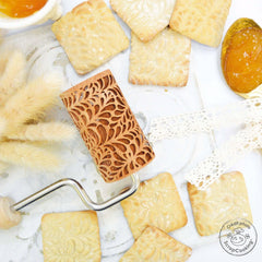 SCRAP COOKING - Mini-Holzrolle „Ondines“ – Dekoration für Kekse, Sandgesandet, Cookies – 5308