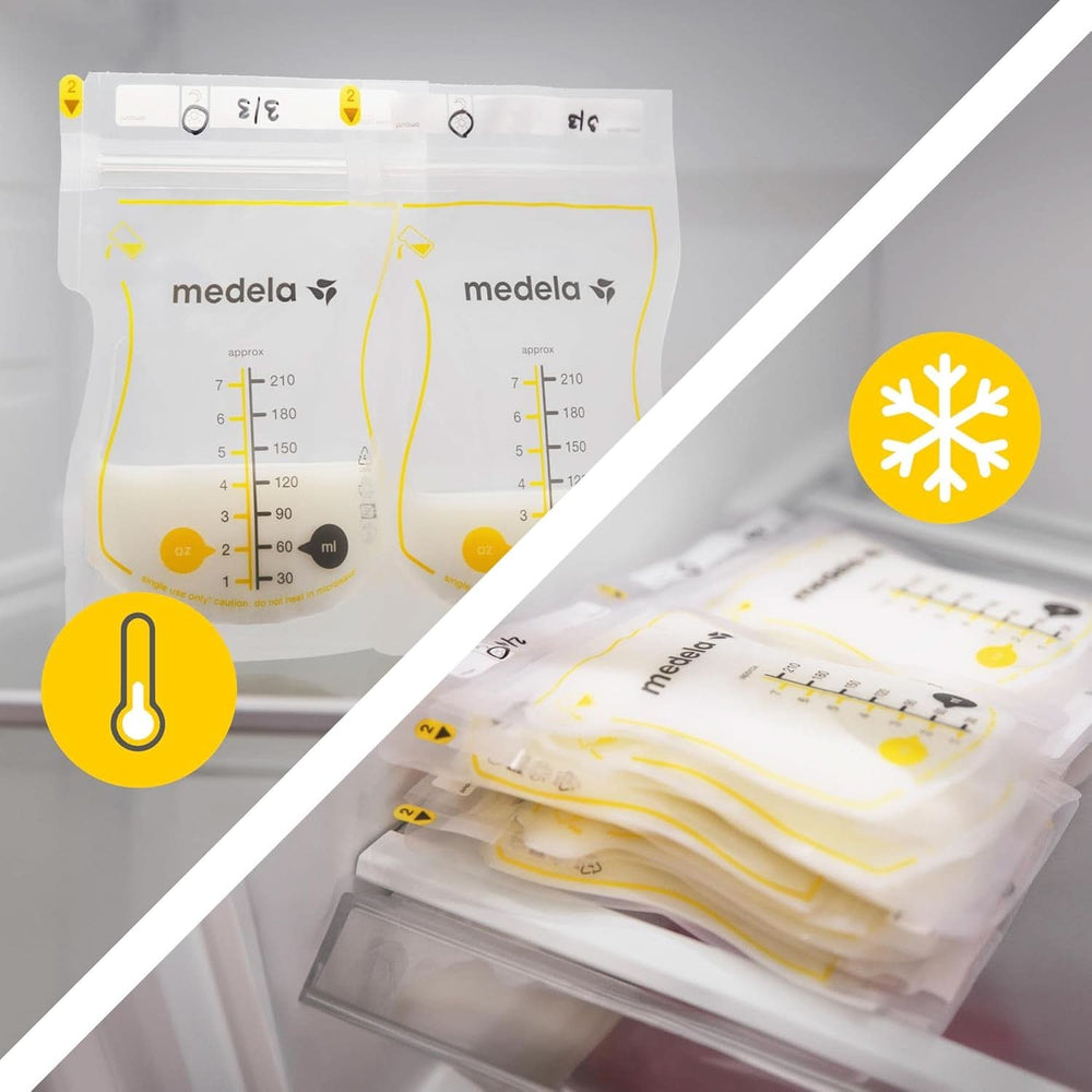 Medela Easy Pour Muttermilchbeutel Zum Einfachen Ausgießen, 100 Stück, 210 ml, Auslaufsichere Einweg-Muttermilchbeutel Mit Überlaufschutz, Stillhelfer Zubehör Babynahrung und Stillen Naty Shop